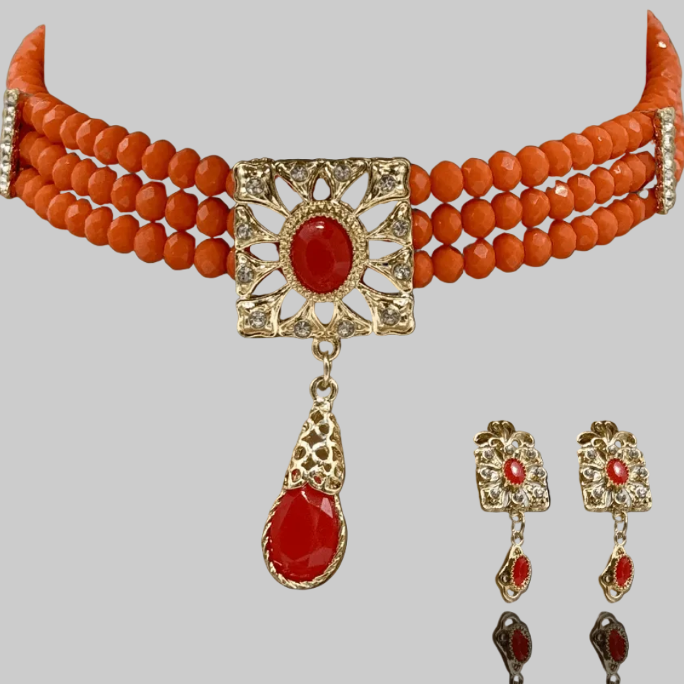 Ras du cou mariage oriental en perles raffinées - Mitsury