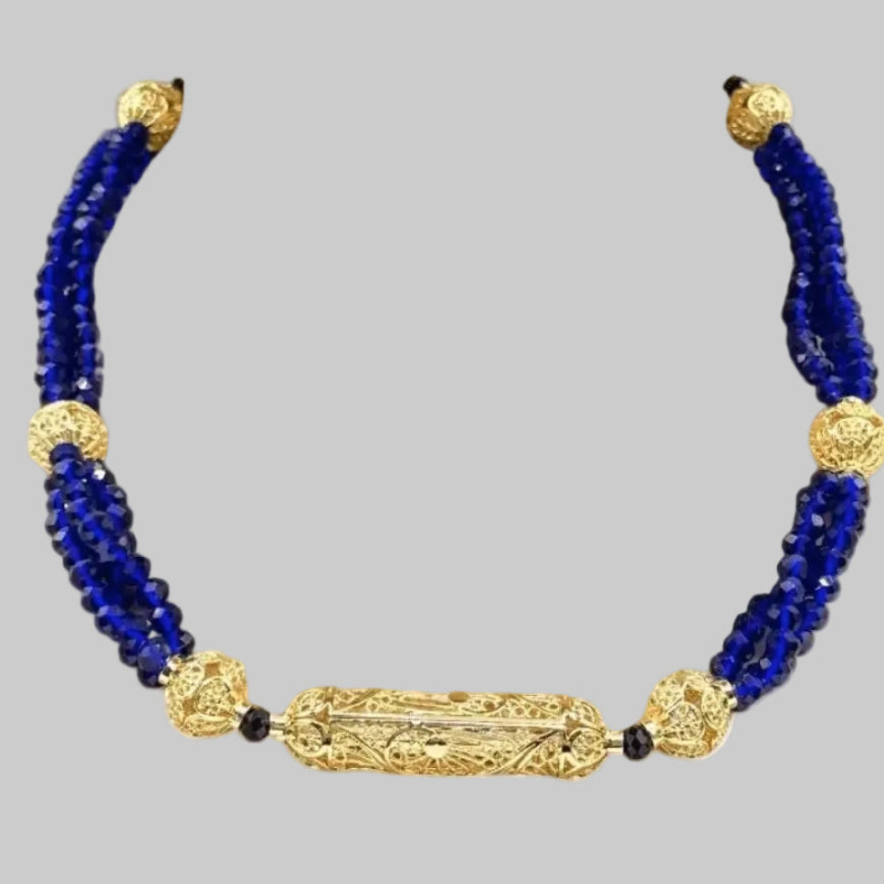 Collier bleu doré – Élégance et éclat pour vos occasions | Mitsury