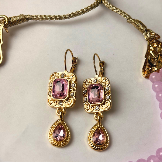 Parure ras du cou rose poudré